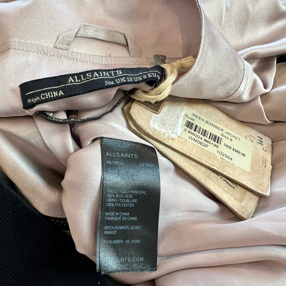 NWT All Saints Light Dusty Rose Size 8 Italian 100% Silk - Picture 11 of 11